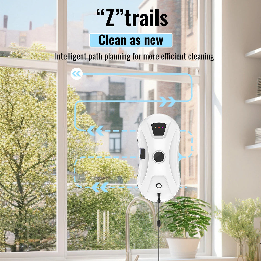 Fenstersauger-Roboter 5600Pa mit Fernbedienung, intelligenter Fenstersauger mit doppelter rotierender Wischfunktion, automatischer Wassersprühfunktion, elektrischer Roboter zur Glasreinigung