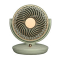 Ventilatore da tavolo ricaricabile con oscillazione, 3 velocità, USB, silenzioso, alimentato a batteria Bianco Verde