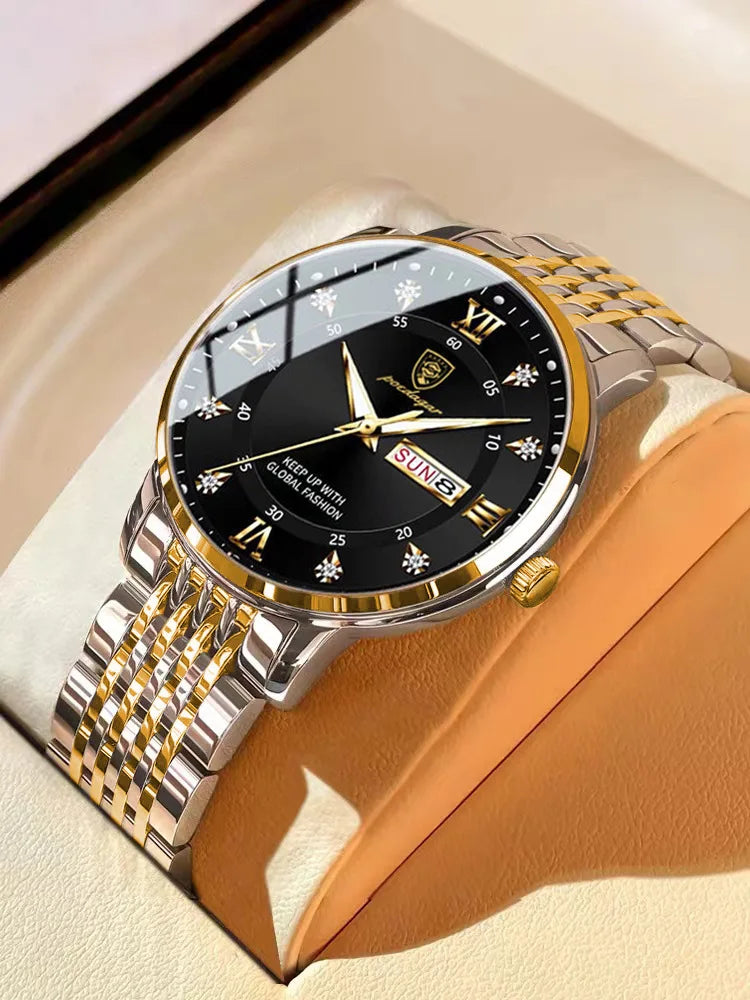 Herrenuhr, wasserdicht, mit Doppelkalender, Nachtlicht, koreanische Ausgabe, modische Armbanduhr, Geburtstagsgeschenk für Männer, Überraschung