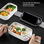 Lunchbox Thermobehälter 2-Schicht-Mahlzeit-Lunchbox mit Griff Auslaufsichere Salatschüssel für Schulreisen, Arbeit im Freien, Camping