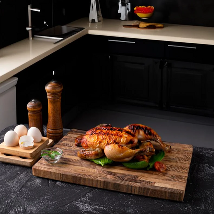 Large, high-quality teak cutting board: 86.5 * 11.8 inches/13.3 * 9.5 inches, 1 inch thick, suitable for Christmas, Halloween