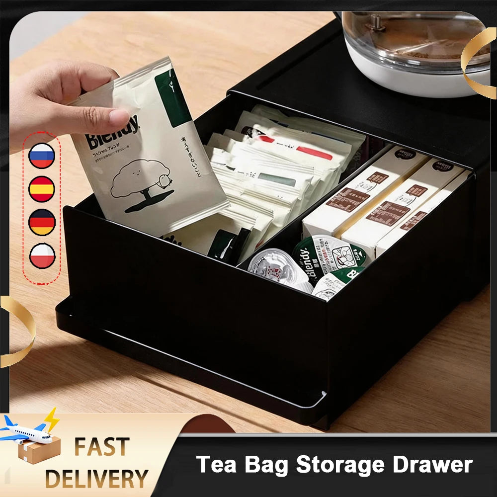 Cassetto porta capsule di caffè e tè, mobiletto portaoggetti per macchina da caffè, scaffali portaoggetti per casa, ufficio, caffetteria