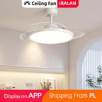 Ventilatore a soffitto Nordic Simple Boom con luce, controllo remoto tramite APP, regolazione continua della luminosità, 6 velocità del vento, per soggiorno, camera da letto, ristorante, decorazione.