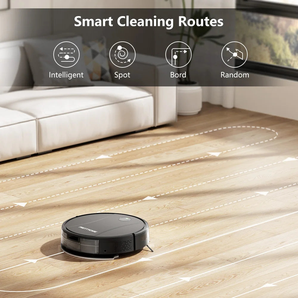 PrettyCare C2 Roboter-Staubsauger und Wischmopp, 4000 Pa Saugkraft, Roboterstaubsauger mit automatischer Teppichverstärkung, Alexa/WLAN/App