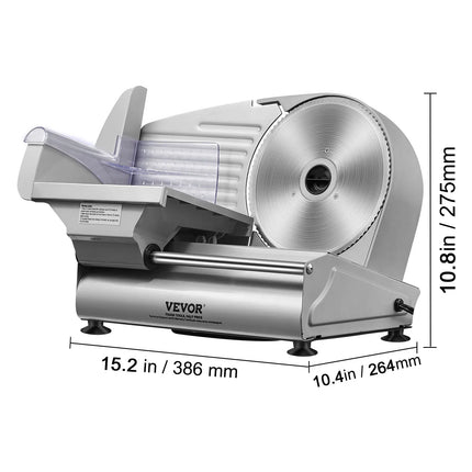 SucceBuy Affettatrice per carne Affettatrice elettrica per alimenti Deli con lame in acciaio inossidabile SUS 420, spessore regolabile per uso domestico