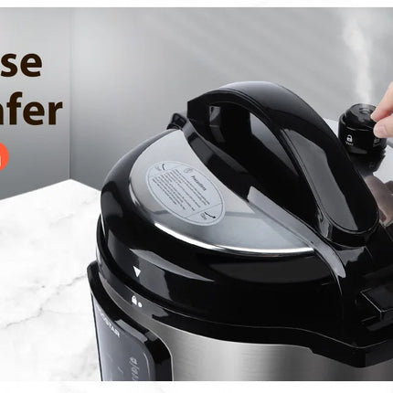 Aigostar Pentola a Pressione Elettrica 18 in 1, Pentola Programmabile da 6 Litri 24 Ore, 3 Pressioni, Pannello LED Multicooker da 1000 W per Yogurt