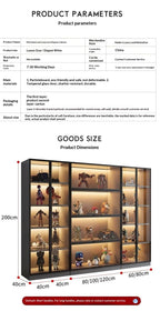 Vetrina Espositiva Personalizzabile con Porta in Vetro Temperato, Luce LED, Grande Capacità, Scomparti Multipli, Telaio in Alluminio, Eco-Friendly