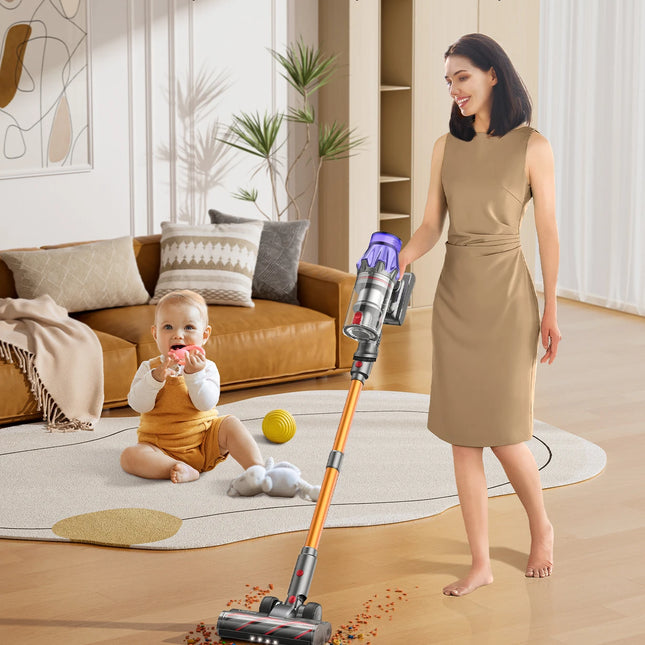Laresar V7 500W 50000Pa Aspirapolvere senza filo Palmare Elettrodomestico intelligente Batteria rimovibile Contenitore per la polvere
