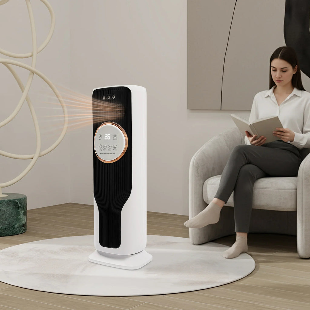 Ventola per riscaldatori spaziali da 2000 W Ventola di raffreddamento dell'aria Ventola di raffreddamento/riscaldamento con telecomando e umidificazione
