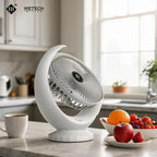 Tragbarer Mini-Ventilator, 3000mAh, faltbar, Tisch-, Outdoor-, Nacken-Ventilator, 5 Geschwindigkeiten, USB wiederaufladbar, mit Telefonhalter und Display