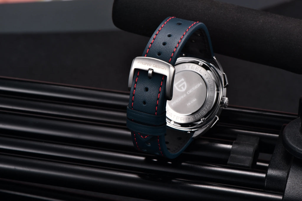 PAGANI DESIGN Orologio da polso al quarzo uomo Retro Panda Cronografo Vetro zaffiro