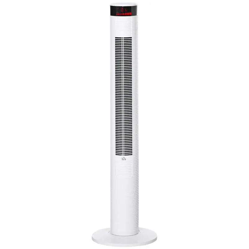 Ventilatore a colonna bianco con 3 velocità e 4 modalità di ventilazione, timer programmabile 12 ore, pannello di controllo LED e telecomando, oscillazione automatica per raffreddare uniformemente casa e ufficio 31,5 x 31,5