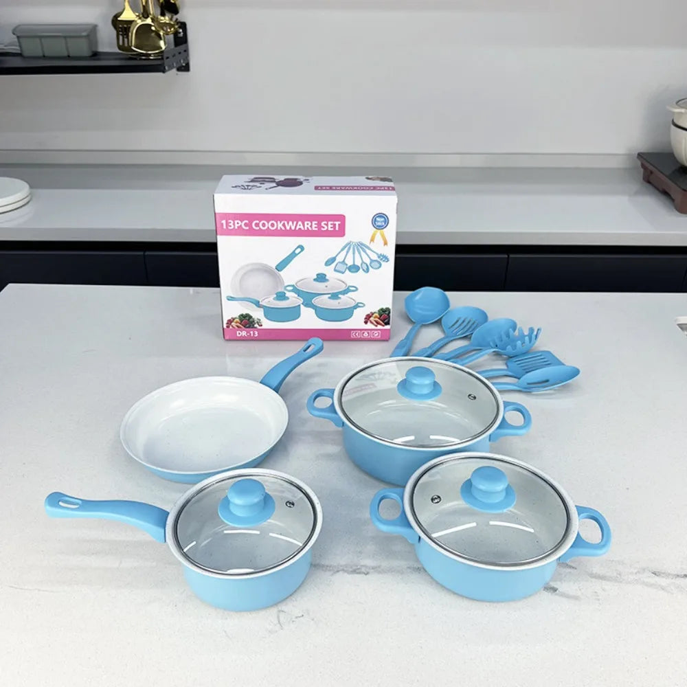 13 pezzi durevoli set di pentole antiaderenti Maifanstone multifunzionale zuppa di latte pentola utensile da cucina padella per uso domestico