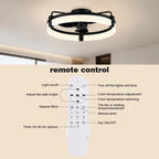 Ventilatore da soffitto rotondo Aiopp Ultra Quiet LED con luce e telecomando, 6 velocità, dimmerabile, motore DC reversibile, a basso profilo, per camera da letto, casa, cucina