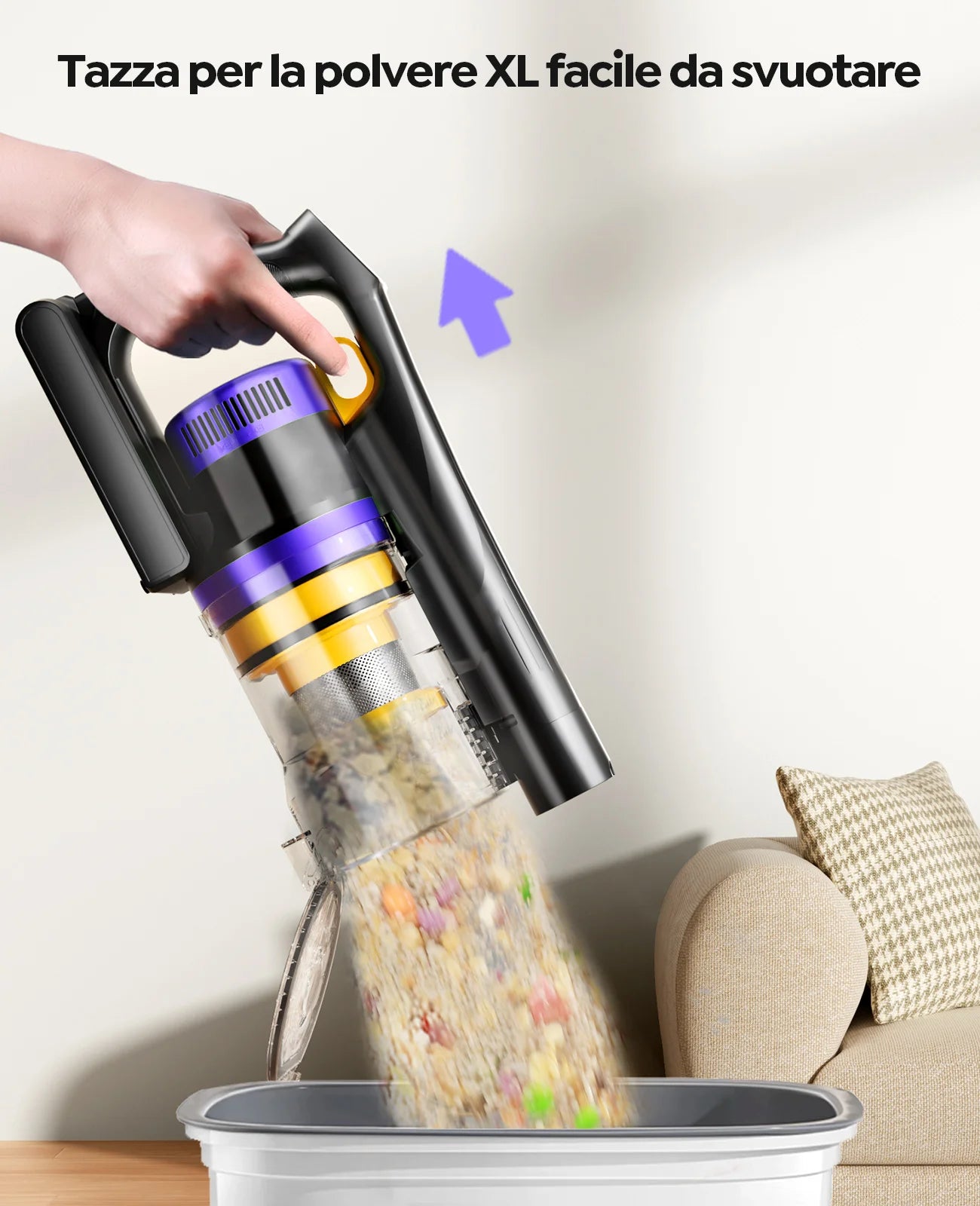 Laresar X11 Kabelloser Staubsauger 550W 55000PA Saugkraft produzieren tragbaren Staubbecher für Smart Home 60 Minuten Laufzeit 3-teiliges Filterset
