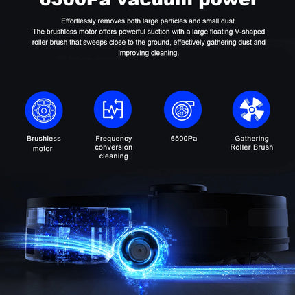 Liectroux T9 Robot Vacuum and Mop with LDS Navigation, 6500Pa Powerful Suction, Auto-Empty Station, Multi-Floor Mapping, Carpet Boost, Tangle-Free Brushes, 2.4/5GHz WiFi
