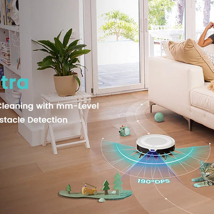LEFANT M310 Ultra Robot Aspirapolvere e Lavapavimenti, aspirazione 6000Pa, navigazione ToF con sensore PSD 190°, autonomia 170 min, compatibile con APP/Alexa, ideale per peli di animali e pavimenti duri