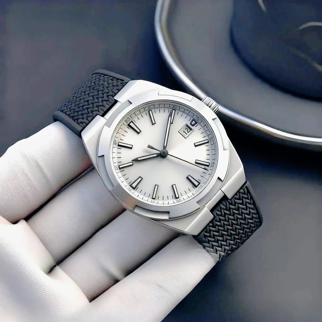 Moderne und elegante Herren-Sportuhren mit automatischem mechanischem Uhrwerk, präzisem und zuverlässigem Uhrwerk, internationalem Reise-Stil, schwarzem und blauem Zifferblatt