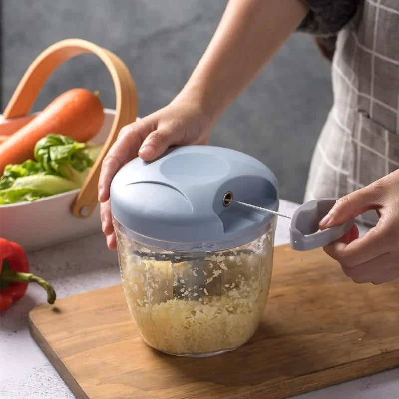 500/900 ml manueller Zerkleinerer mit Seil, Küchenmaschine, Silcer-Häcksler, Salatzubereiter, Knoblauch-Zwiebelschneider, Küchenutensilien