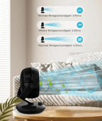 Ventilatori silenziosi WOWDSGN, 6 velocità regolabili, 3 modalità, 22 dB, neri, timer da 9 ore, ventilatore da tavolo per scrivania da ufficio per studenti, cucine, soggiorno