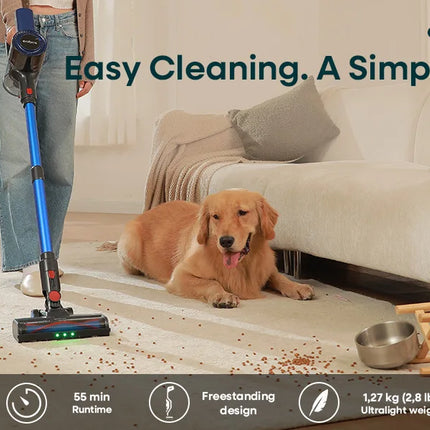 Erabros EV2 Cordless Vacuum Cleaner 450W 55kpa, High Suction Power, Smart Home Cleaner with LED Display, for Floors and Carpets
