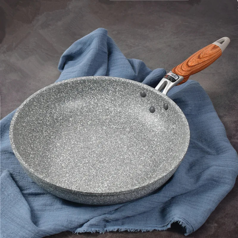Langlebiger Stein-Wok, antihaftbeschichtete Keramikpfanne, Induktionsfritteuse, Gasherd-Pfanne, Kochgeschirr-Werkzeug für das Küchenset