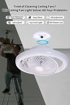 Ventilatore da Soffitto Intelligente con Luci a 360° °   Lampada Ventilatore Moderna Girevole con Controllo Remoto APP, Dimmerabile, 6 Velocità del Vento, Flusso d'Aria Reversibile per Interni