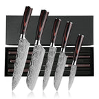 Professionelles 8-Zoll-Kochmesser aus 7CR17-Stahl mit Laser-Damastmuster, Pakka-Holzgriff, Küchenmesser mit Scheide und Geschenkbox