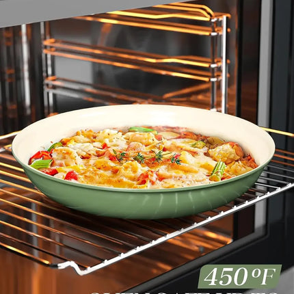 MICHELANGELO 3 pz/set Padella Antiaderente con Manico Rimovibile Rivestimento In Ceramica Padelle A Induzione Bistecca Frittata Padella Forno Sicuro