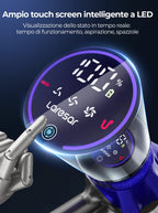 Aspirapolvere senza fili Laresar V7S 75000PA 650W, 90 minuti di autonomia, batteria rimovibile, display intelligente, elettrodomestico