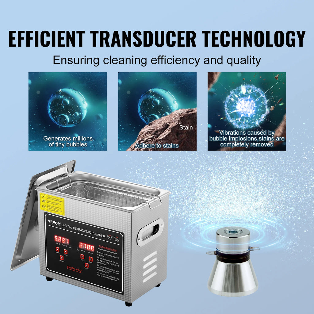 SucceBuy 2L 3L 6L 10L 22L 30L Ultraschallreiniger Edelstahl Tragbarer Reiniger Waschmaschine Ultraschall-Haushaltsgerät