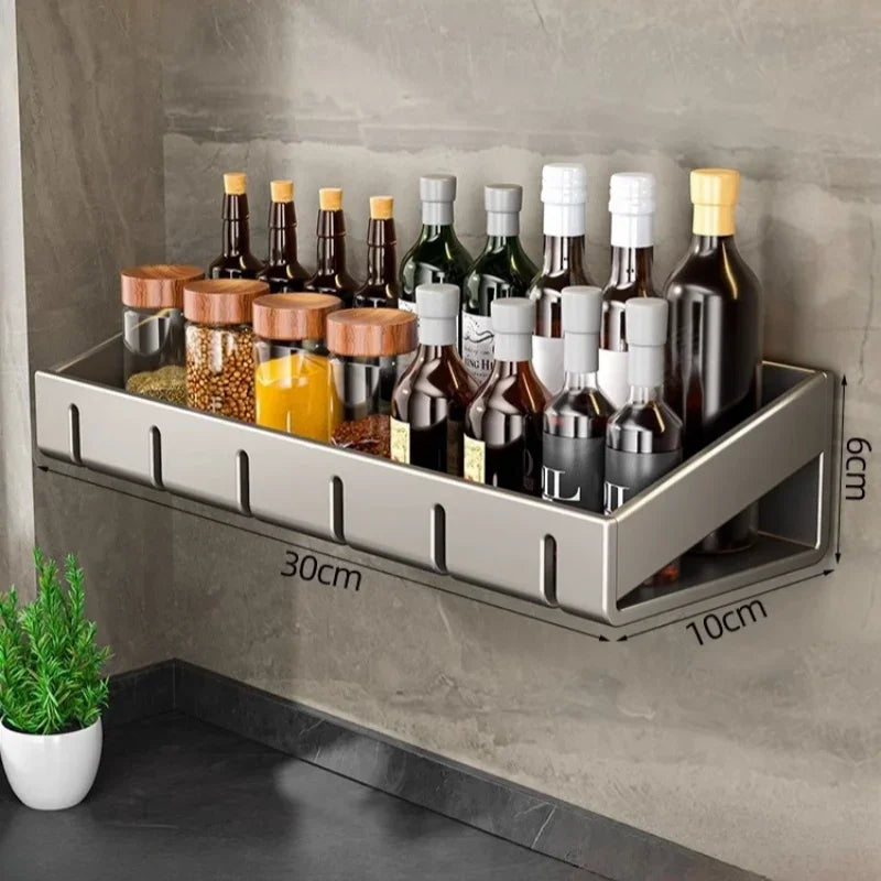 Condizionatori da cucina a parete Scaffale per spezie Scaffale per organizer Scaffale per cucina Organizzatori per scaffali da parete Gancio per appendere per la cucina