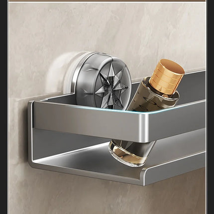 Kitchen storage with suction cup, wall-mounted condiment bottle rack, multifunctional spice rack, no drilling required