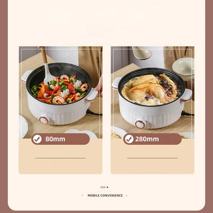 Portable Multifunction Electric Cooker Hot Pot Double Layer Household Mini Non-Stick Pots for Kitchen and Home Appliances