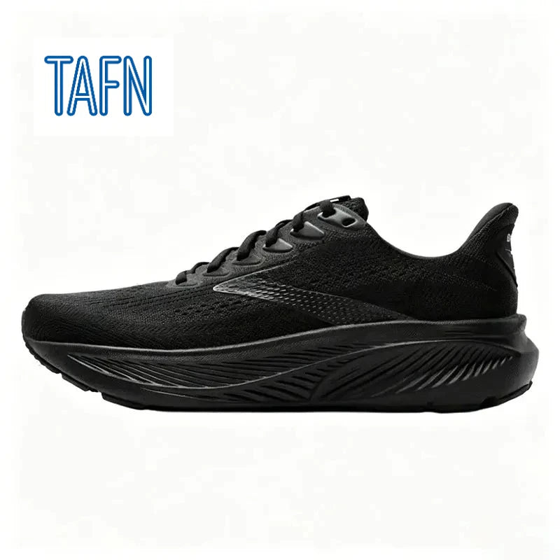 Scarpe da corsa professionali in tessuto jacquard ultra-traspirante, con suola ondulata ad alta reattività per allenamento maratona e corsa a lunga distanza intensiva.