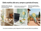 Ventilatore portatile a spruzzo, potente mini ventilatore da tavolo USB, flusso d'aria a 3 velocità, perfetto per casa, ufficio, camera da letto e viaggi all'aperto.