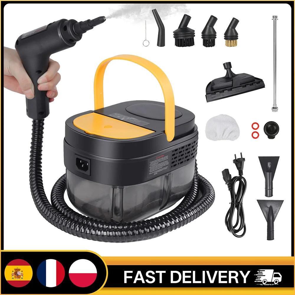Tragbarer Dampfreiniger 2500W 3Bar 100℃ Hochtemperatur- und Hochdrucksterilisator mit 3 Geschwindigkeiten und 1600ML Wassertank für die Haus- und Bodenreinigung