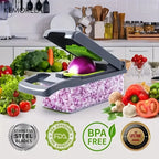 14/16 in 1 Tritatutto per verdure multifunzionale Tritatutto per cipolla Manico Griglia per alimenti Chopper per alimenti Cucina Affettatrice per verdure Dicer Cut