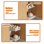 Organizzatore per armadietto estraibile, cassetto robusto con rulli, organizer per armadietto, organizer per cassetti, accessori da cucina, ripostiglio da cucina, adatto per articoli di varie dimensioni, utensili da cucina, u