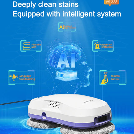 PuRuiKai Automatic Window Cleaning Robot with Dual Spray, 5600Pa Suction, Remote Control and Edge Detection for Home