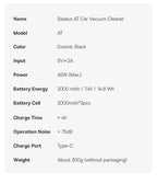 Baseus Car Vacuum Cleaner Cordless Car Air Blower Gun Powerful Handheld Auto Cleaning Appliance Wireless Vehicle Cleaner