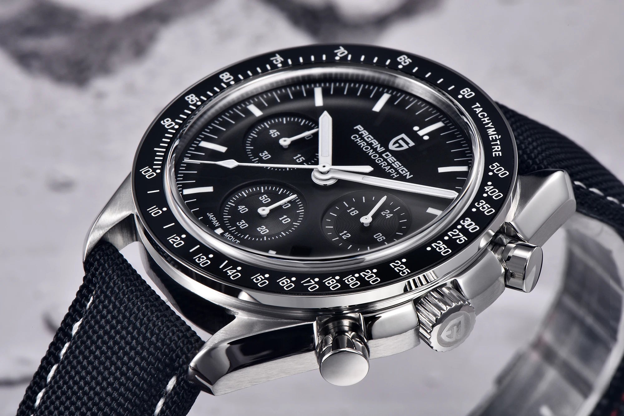 PAGANI DESIGN Orologio da Polso Uomo Quarzo Cronografo Luna Vetro Zaffiro Modello PD-1701-EU