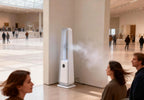 Ventilatore da tavolo ricaricabile con oscillazione, 3 velocità, USB, silenzioso, alimentato a batteria Bianco Verde