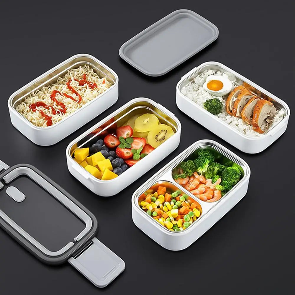 Lunchbox Thermobehälter 2-Schicht-Mahlzeit-Lunchbox mit Griff Auslaufsichere Salatschüssel für Schulreisen, Arbeit im Freien, Camping