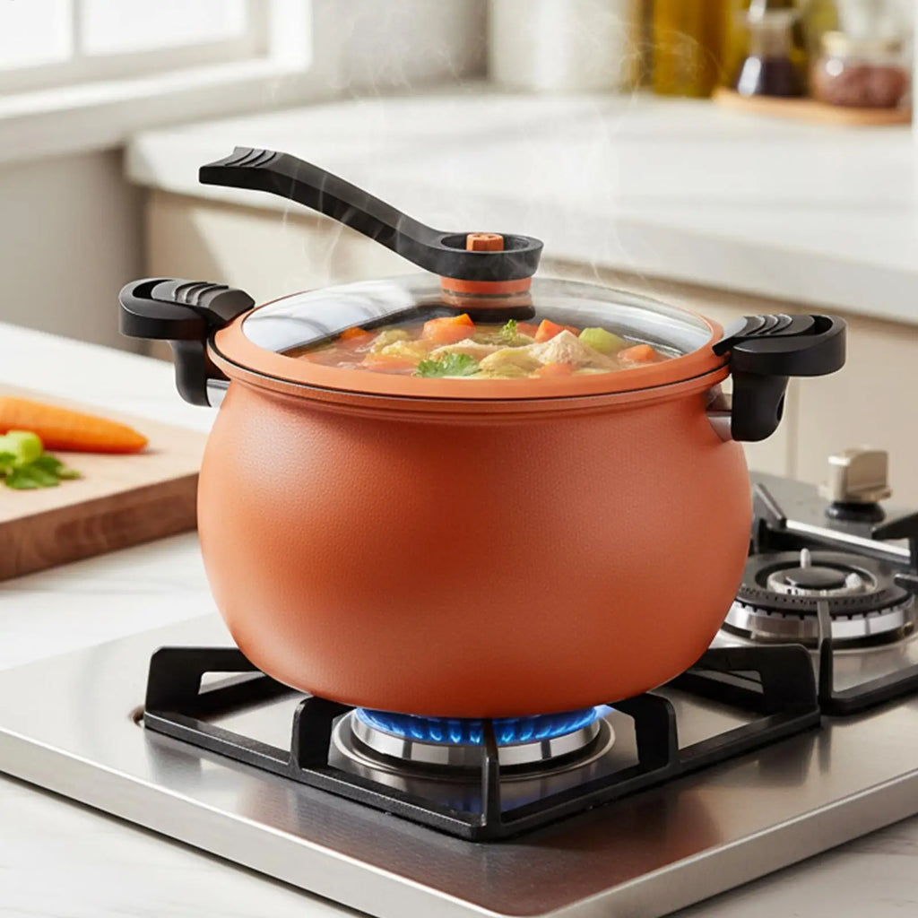 Großer Antihaft-Multifunktions-Schnellkochtopf mit transparentem Deckel, Slow Cooker zum Kochen