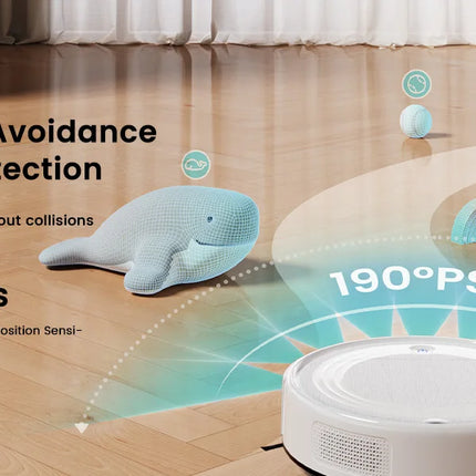 LEFANT M310 Ultra Robot Aspirapolvere e Lavapavimenti, aspirazione 6000Pa, navigazione ToF con sensore PSD 190°, autonomia 170 min, compatibile con APP/Alexa, ideale per peli di animali e pavimenti duri