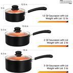MICHELANGELO 3 Pz/set Rivestito In Ceramica Pentola Per Zuppa Casa Pentola Per Il Latte Cottura Tagliatelle Padella Antiaderente In Alluminio Piccola Salsa Pentola Utensili Da Cucina