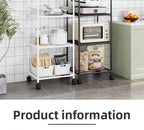 Scaffale da pavimento multistrato da cucina, scaffale da parete integrato rimovibile per uso domestico