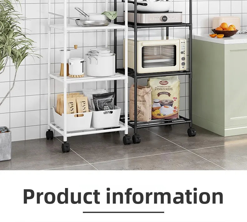 Scaffale da pavimento multistrato da cucina, scaffale da parete integrato rimovibile per uso domestico