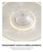 360 °   Ventilatore da Soffitto Rotante con Luce 220V, Dimmerabile Intelligente, 6 Velocità, Ventilatore Elettrico Decorativo per Casa, Camera da Letto, Balcone